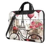 ADAhgu Love Paris Tower Coffee Wine Profumo Bicicletta Cuore Stampa Elegante e Protettiva Borsa per Laptop Leggero e Versatile Per Lavoro Viaggi, Nero , 13 inch