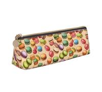 ADAhgu Macaron, astuccio leggero con stampa aromatizzata a forma di biscotto versatile, con cerniera, per penne e studenti scolastici