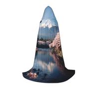 ADAhgu Mantello con cappuccio unisex con stampa del Monte Fuji del Giappone con paesaggio, per cosplay, festival, celebrazioni, abbigliamento all'aperto