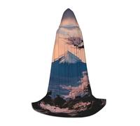 ADAhgu Mantello con cappuccio unisex con stampa del Monte Fuji del Giappone con paesaggio, per cosplay, festival, celebrazioni, abbigliamento all'aperto