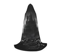 ADAhgu Mantello con cappuccio unisex con teschi bianchi e neri con stampa 1 stampa carnevale cosplay costume festival celebrazioni abbigliamento all'aperto