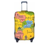 ADAhgu Mappa della Germania con stampa colorata protettiva per valigia, lavabile, da viaggio, con cerniera nascosta, bianco, M