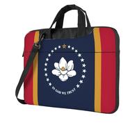 ADAhgu Mississippi State Flag Print Elegante e Protettiva Laptop Bag Leggero e Versatile Per Viaggi di Lavoro, Nero , 14 inch