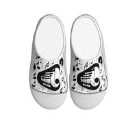 ADAhgu Pantofole in TPR per adulti con stampa note musicali bianche e nere lavabili per uomini e donne scarpe invernali traspiranti e accoglienti