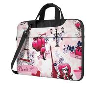 ADAhgu Parigi Torre Eiffel Francia stampa elegante e protettiva borsa per computer portatile leggera e versatile per viaggi di lavoro, Nero , 14 inch