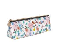 ADAhgu Romantico fantasia floreale uccelli farfalla stampa versatile uso leggero astuccio con cerniera portapenne per studenti scolastici