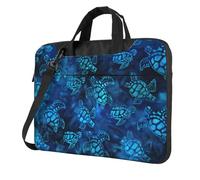 ADAhgu Sea Turtle-Blue Print Borsa per laptop elegante e protettiva leggera e versatile per viaggi di lavoro, Nero , 14 inch