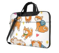 ADAhgu Simpatica borsa per laptop con stampa di cane Shiba Inu elegante e protettiva, leggera e versatile per viaggi di lavoro, Nero , 15.6 inch