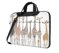 ADAhgu Simpatica borsa per laptop con stampa di giraffe selvatiche, elegante e protettiva, leggera e versatile per viaggi di lavoro, Nero , 14 inch