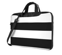 ADAhgu Stampa bianca nera delle strisce leggera e versatile della borsa del computer portatile alla moda e protettiva per il viaggio di lavoro, Nero , 13 inch