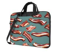 ADAhgu Streaky Bacon Pattern Stampa Elegante e Protettiva Laptop Bag Leggero E Versatile Per Il Lavoro Viaggio, Nero , 13 inch