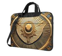 ADAhgu Sun Old Egyptian Timeless Grace Print elegante e protettiva borsa per laptop leggera e versatile per viaggi di lavoro, Nero , 14 inch
