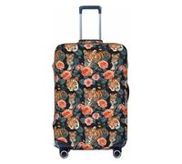 ADAhgu Tiger Leopard Print Rose Print Fashion Valigie Cover Personalizzata per Viaggi e Affari, Nero , S
