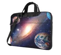 ADAhgu Universo Galaxy Spazio Esterno Stampa Elegante E Protettiva Borsa Per Laptop Leggero E Versatile Per Lavoro Viaggi, Nero, 14 inch