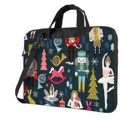 ADAhgu Women_S - Borsa per computer portatile, leggera e versatile, con stampa di danza natalizia e schiaccianoci, Nero , 15.6 inch