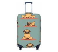 ADAhgu Yoga Pug stampa alla moda valigia copertura personalizzata bagagli Protector per viaggi e affari, Nero , S
