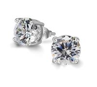 ADAIER Orecchini a perno ipoallergenici con zirconia cubica, per donne e uomini, in argento Sterling placcato oro 24 carati, con grande brillante zirconia cubica sintetica, delicati sulle orecchie