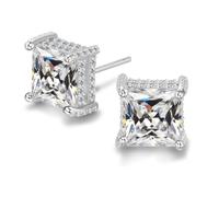 ADAIER Orecchini a perno ipoallergenici con zirconia cubica, per donne e uomini, in argento Sterling placcato oro 24 carati, con grande brillante zirconia cubica sintetica, delicati sulle orecchie