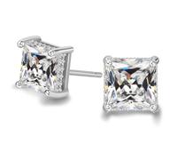 ADAIER Orecchini a perno ipoallergenici con zirconia cubica, per donne e uomini, in argento Sterling placcato oro 24 carati, con grande brillante zirconia cubica sintetica, delicati sulle orecchie
