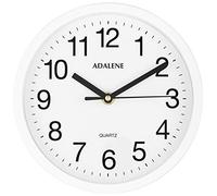 Adalene 8 Inch White Wall Clocks Battery Operated for Living Room Décor, Vintage Modern Decorative Wall Clock Silent Non Ticking for Kitchen Bedroom Bathroom Office School Classroom