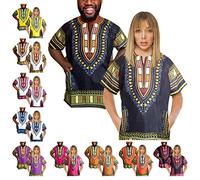 Adalex Global Dashiki Camicia, Nero Arancione, M Unisex-Adulto