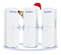 AdaLov CPE881 - Confezione da 3 ponti wireless, punto a punto Gigabit WiFi Bridge con 2 porte LAN da 1 GB, CPE esterno a lungo raggio da 5 km per estensione di rete di negozi, fienili, garage