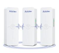 AdaLov CPE881 - Confezione da 3 ponti wireless, punto a punto Gigabit WiFi Bridge con 2 porte LAN da 1 GB, CPE esterno a lungo raggio da 5 km per estensione di rete di negozi, fienili, garage