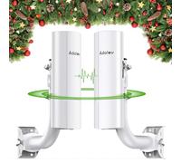 AdaLov Gigabit Bridge Wireless Esterno CPE366, 5.8GHz 3KM Ponte WiFi con Staffe, Antenna 14dBi,Impermeabile,Estensione Internet Punto-Punto per Telecamera/Garage/Fienile/Casetta Attrezzi,Plug & Play