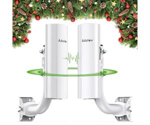 AdaLov Gigabit Bridge Wireless Esterno CPE366, 5.8GHz 3KM Ponte WiFi con Staffe, Antenna 14dBi,Impermeabile,Estensione Internet Punto-Punto per Telecamera/Garage/Fienile/Casetta Attrezzi,Plug & Play
