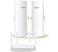 AdaLov Ponte WiFi Esterno CPE380 e Router WiFi 6 AX3000, Kit Bridge Wireless 5,8GHz 3km, Plug & Play, Estensione Internet per Giardino, Garage, Fienile, Telecamera IP, Antenna 16dBi, Impermeabile