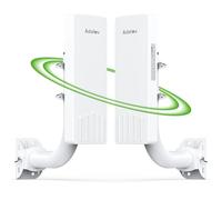 AdaLov Ponte WLAN Outdoor 5GHz Point to Point, CPE661 WiFi Bridge 3KM con adattatore PoE e supporto, IP65 resistente alle intemperie per espansione di rete, Starlink, garage, fattoria