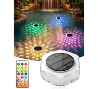 AdalyRoma Lampada solare per piscina, cambio colore RGB, telecomando, livelli di luminosità, timer, luce LED galleggiante per illuminazione di stagni, illuminazione subacquea per piscine - 1 unità