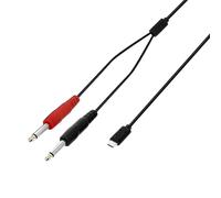 Adam Cable 3 STAR Y PP USB-C 0150 - Cavo a Y USB-C, 2 x jack TS maschio x USB-C, nero, 1,5m
