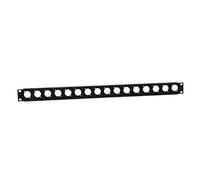 Adam Hall 19" Parts 872225 - Pannello rack a U 19” 1 U, con scarico della trazione per 16 prese