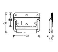 Adam Hall 3412 Maniglia per flight case Acciaio (L x L x A) 103 x 80 x 15 mm