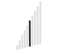 Adam Hall 61535 B 12 - Heavy duty Rack Strip black 12 U - Rack rail