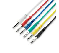 Adam Hall Cables 3 Star BVV 0015 - Set di 6 cavi patch jack stereo da 6,3 mm, 0,15 m