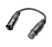 Adam Hall Cables 3 STAR DHM 0020 - Adattatore DMX XLR femmina 5 poli a XLR maschio 3 poli 0,2 m