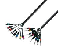 Adam Hall Cables 3 STAR L8 PC 0300 - Cavo multipolare 8 x jack mono da 6,3 mm a 8 x RCA maschio 3 m