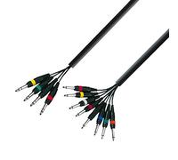 Adam Hall Cables 3 STAR L8 VP0 300 - Cavo multipolare 4 x jack stereo da 6,3 mm a 8 x jack mono da 6,3 mm 3 m