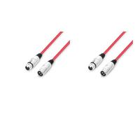 Adam Hall Cables 3 Star MMF 0100 - Cavo microfono XLR femmina a XLR maschio, 1 m, colore: Rosso (Confezione da 2)