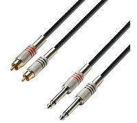 Adam Hall Cables 3 STAR TPC 0600 - Cavo audio 2 x RCA maschio a 2 x jack mono da 6,3 mm 6 m