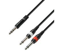 Adam Hall Cables 3 STAR YVPP 0100 - Cavo Audio Jack stereo da 6,3 mm a 2 x Jack mono da 6,3 mm 1 m
