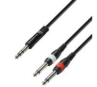 Adam Hall Cables 3 STAR YVPP 0300 - Cavo Audio Jack stereo da 6,3 mm a 2 x Jack mono da 6,3 mm 3 m