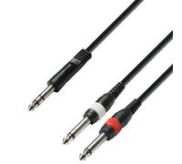 Adam Hall Cables 3 STAR YVPP 0600 - Cavo Audio Jack stereo da 6,3 mm a 2 x Jack mono da 6,3 mm 6 m