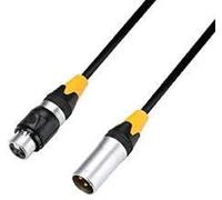 Adam Hall Cables 4 STAR DMF 0500 IP65 - Cavo DMX, Rean XLR maschio a 3 poli su XLR femmina a 3 poli, nero, 5 m
