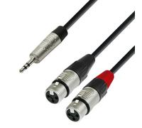 Adam Hall Cables 4 STAR YWFF 0300 - Cavo audio REAN jack stereo da 3,5 mm a 2 x XLR femmina 3 m