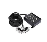 Adam Hall Cables K 12 C 10 - Cavo multipolare con stage box 12/0 10 m | 12 canali, nero, 10 m