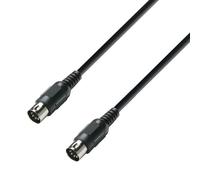 Adam Hall Cables K3MIDI0300BLK - Cavo MIDI, 3 m, colore nero | Connettore MIDI a 5 poli su connettore MIDI a 5 poli; nero; 3 m