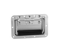 Adam Hall Hardware 34082 A - Maniglia a Scomparsa media a Molla in Piastra di Montaggio in alluminio Profondità 8 mm